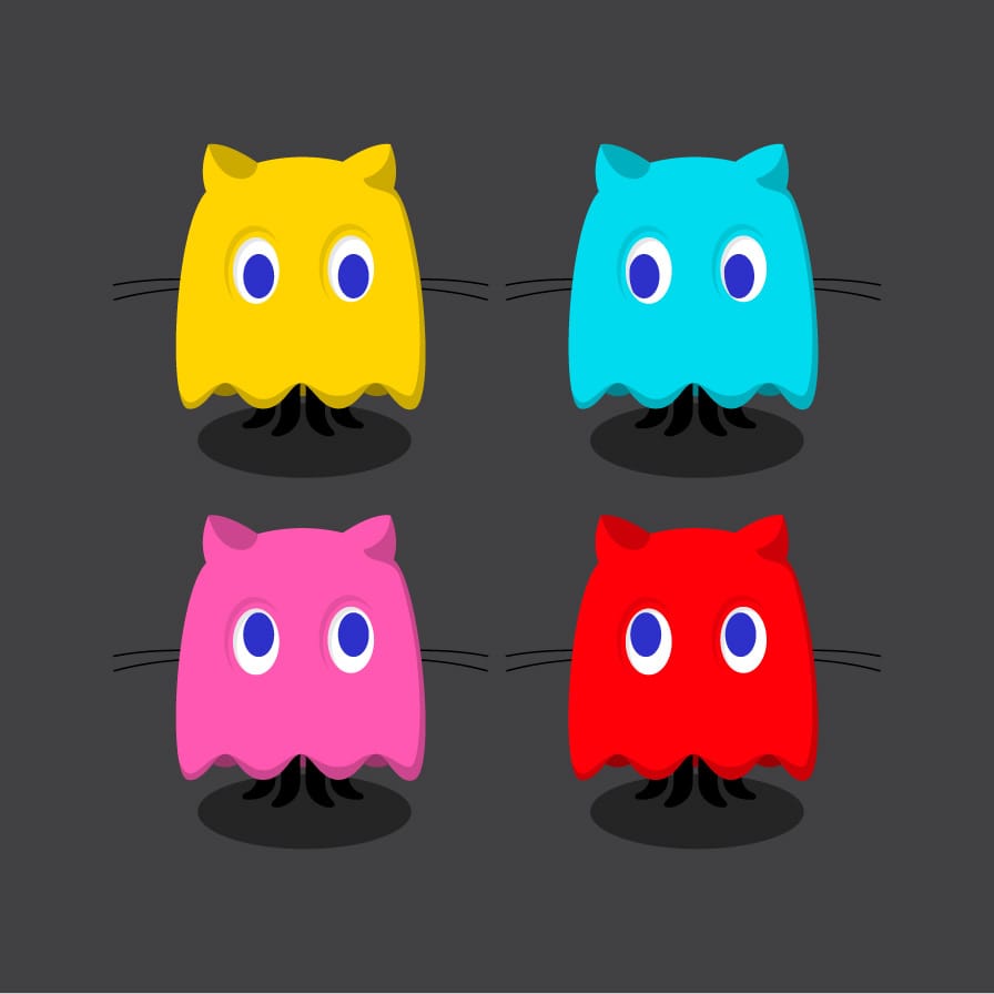 Blinktocat, Pinktocat, Inktocat, and Clyde